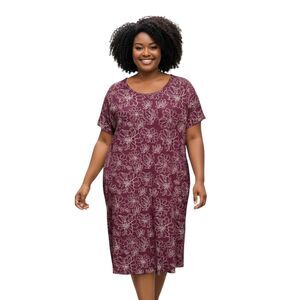 Tugege Plus Size Floral Midi Dress 2XL